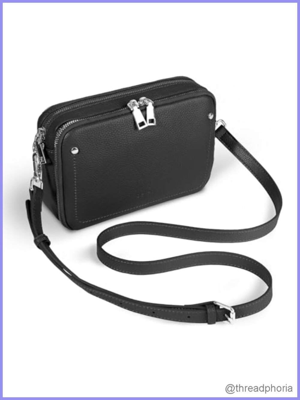 Genuine Leather RFID Crossbody Bag with Built-in Wallet